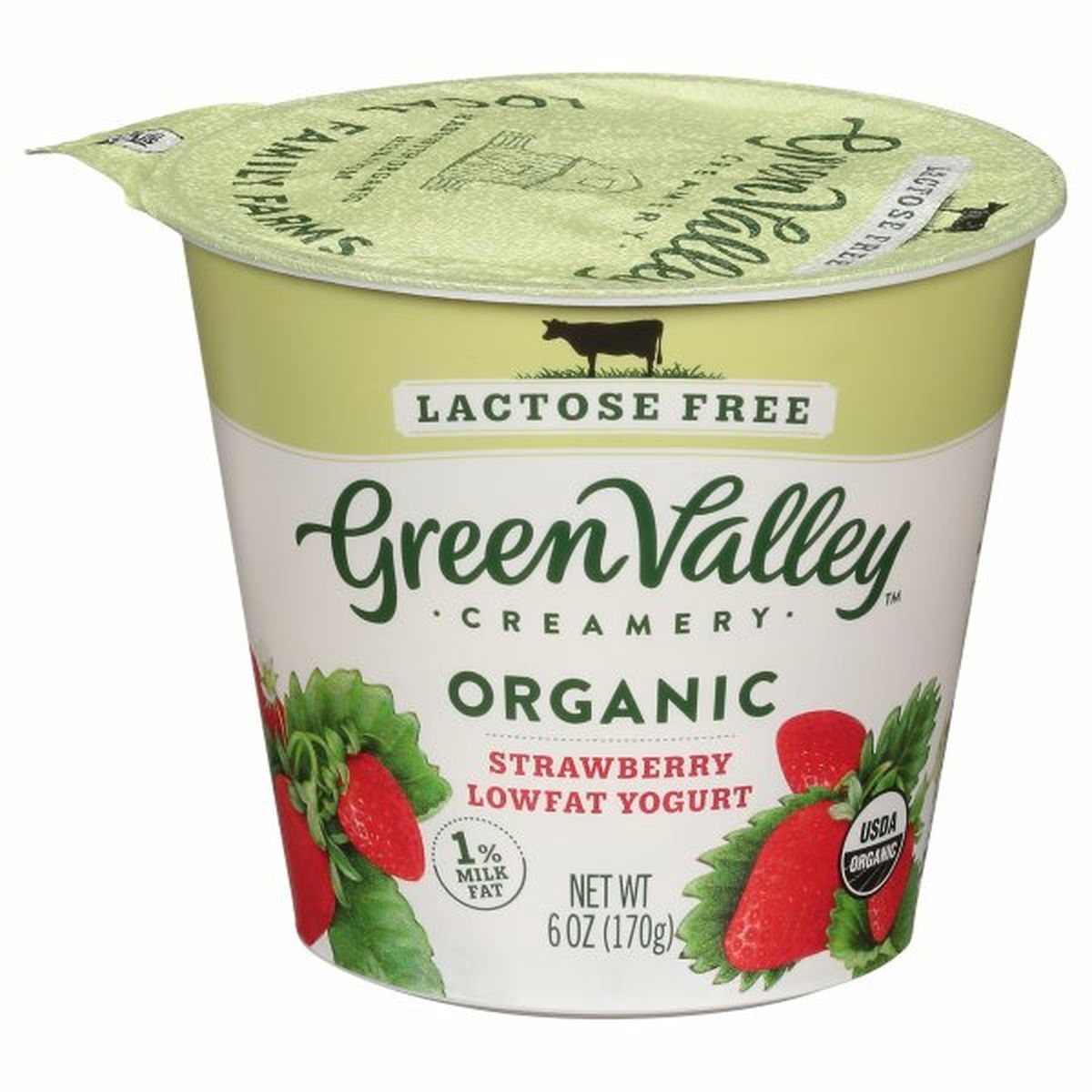 Calories in Green Valley Organics Yogurt, Lactose Free, Lowfat, Organic, Strawberry