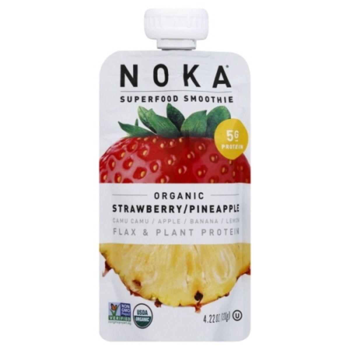 Calories in Noka Smoothie, Superfood, Organic, Strawberry/Pineapple