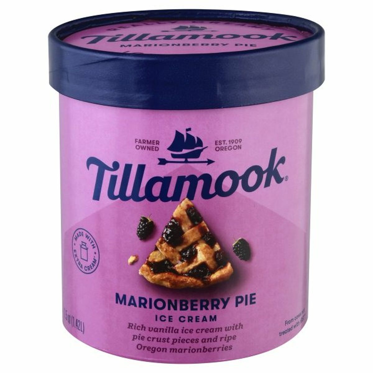 Calories in Tillamook Ice Cream, Marionberry Pie