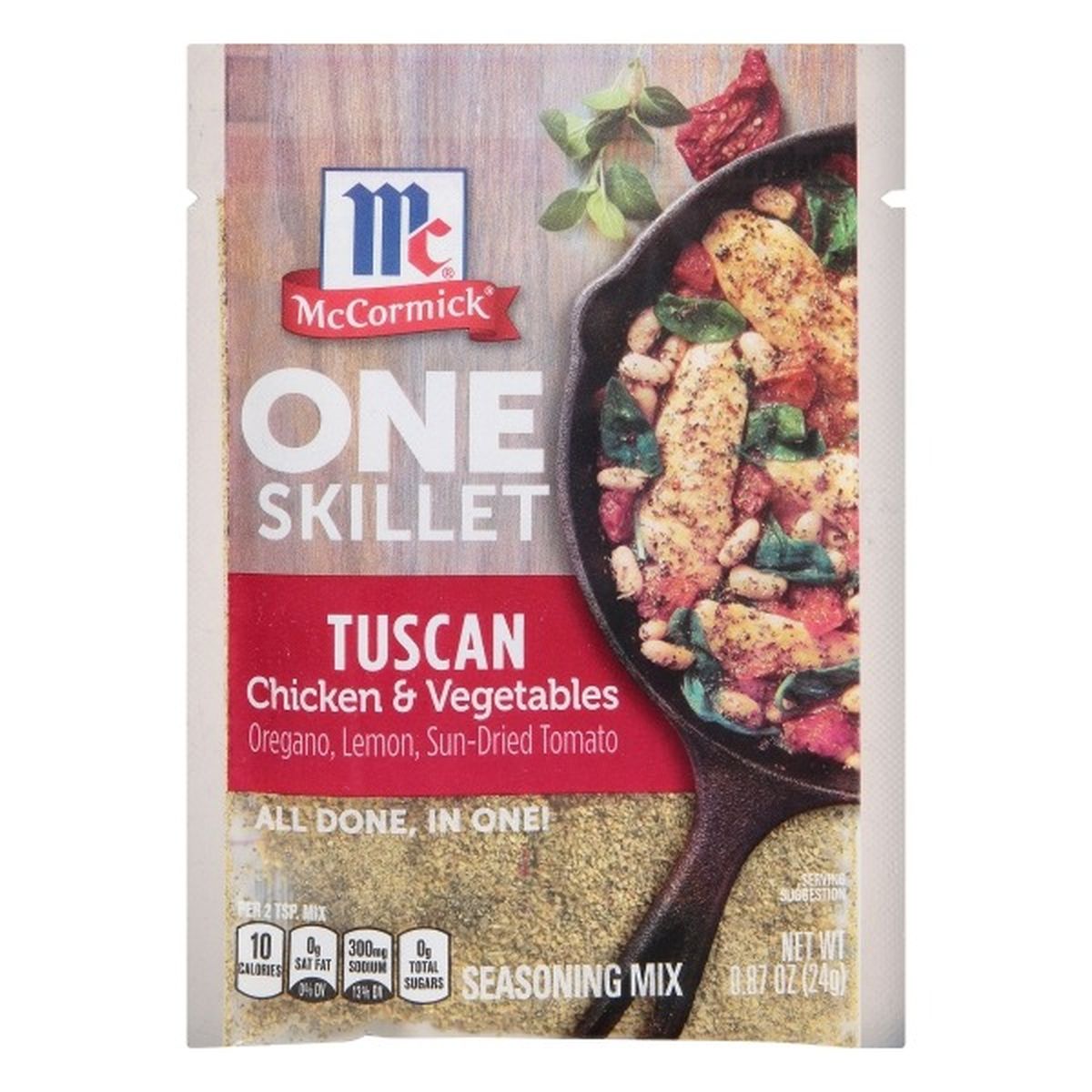 Calories in McCormicks  One Skillet Seasoning Mix, Tuscan Chicken & Vegetables