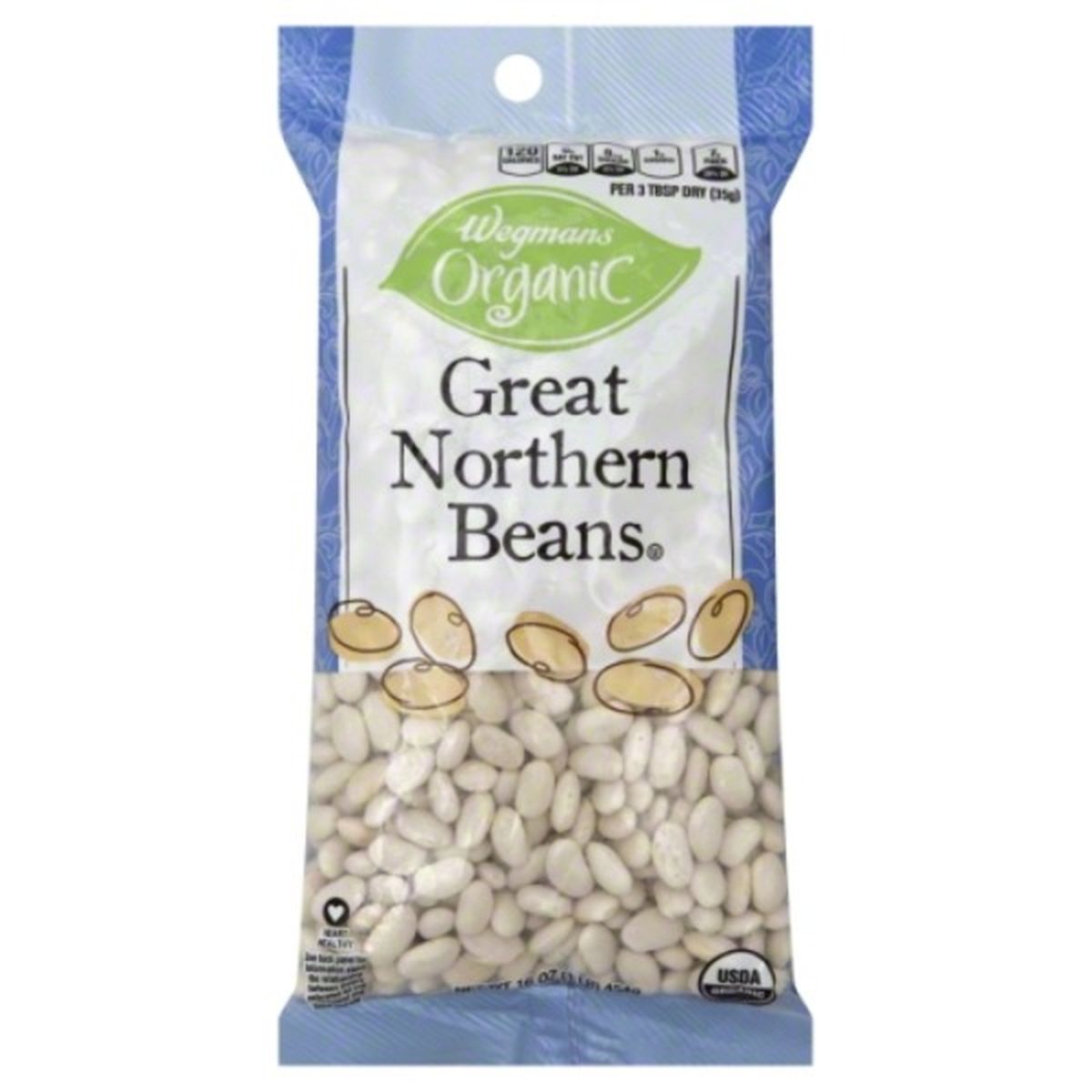 Calories in Wegmans Organic Great Northern Beans, Dry