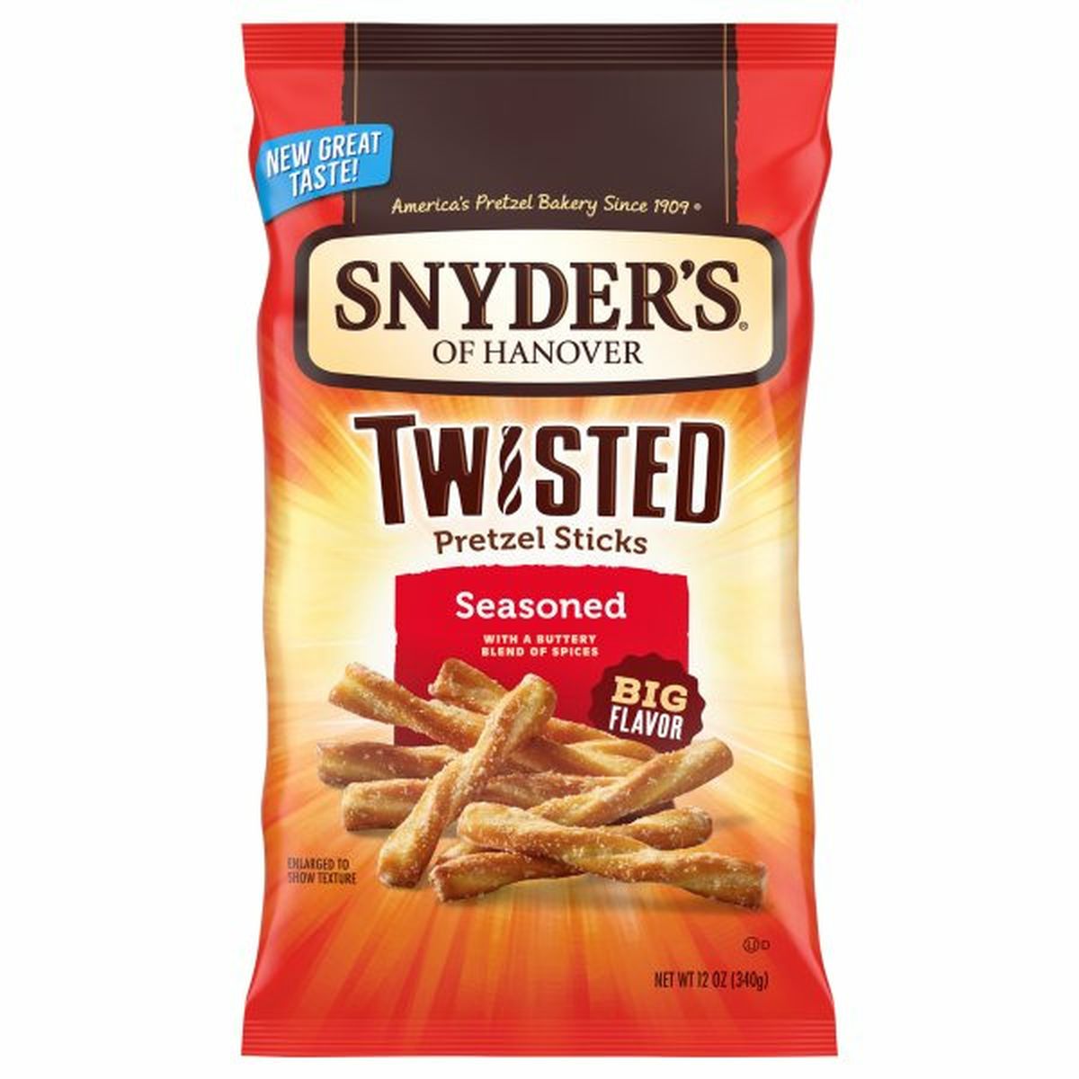 Calories in Snyder's of Hanovers Twisted Pretzel Sticks, Seasoned
