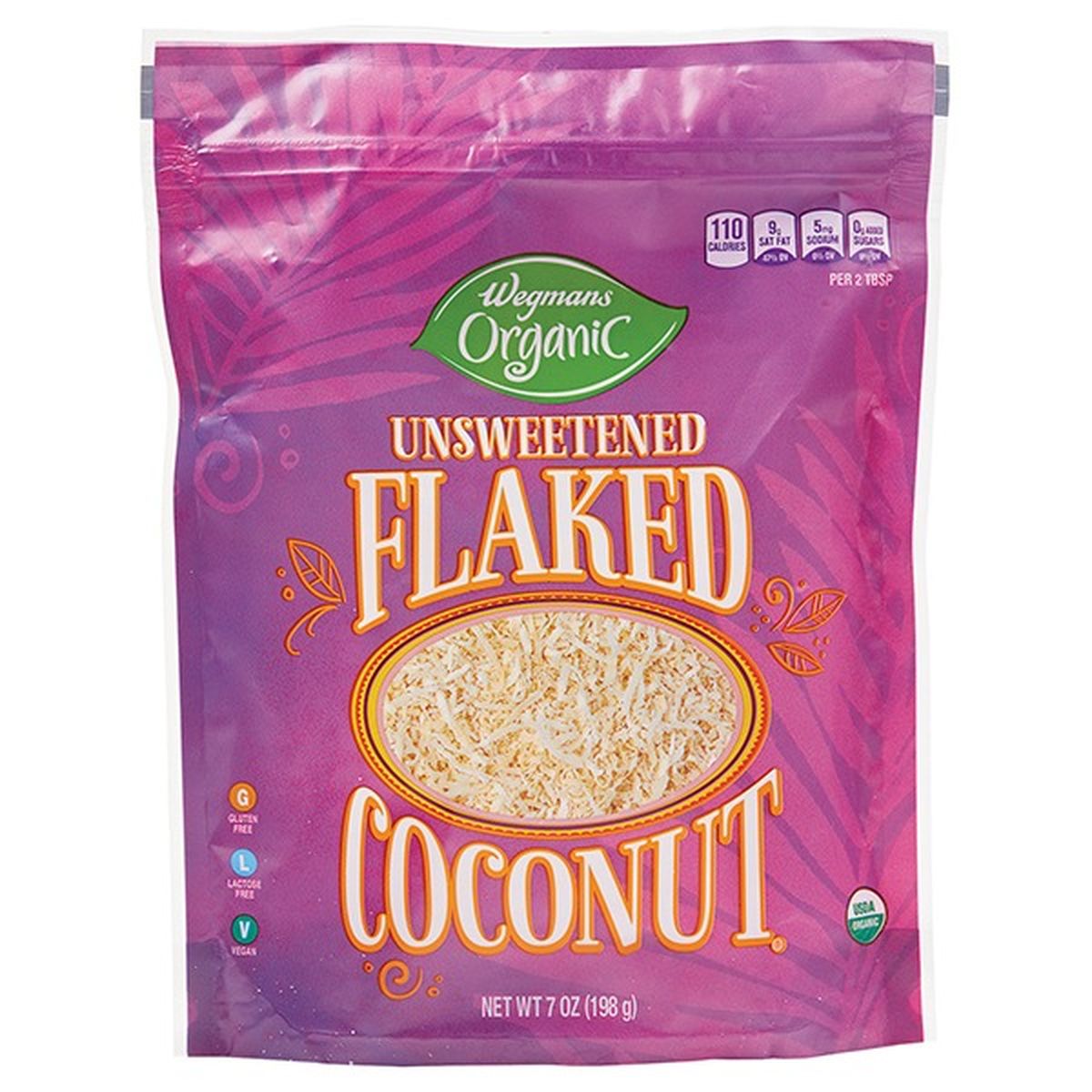 Calories in Wegmans Organic Coconut, Unsweetened, Flaked