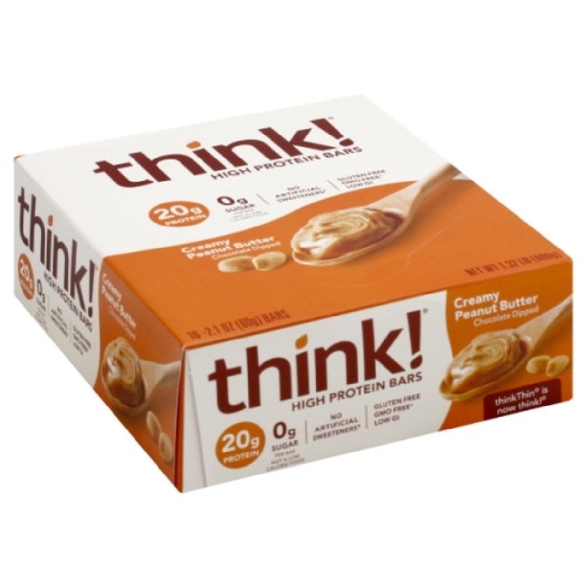 Calories in Think Thin High Protein Bars, Creamy Peanut Butter, Chocolate Dipped