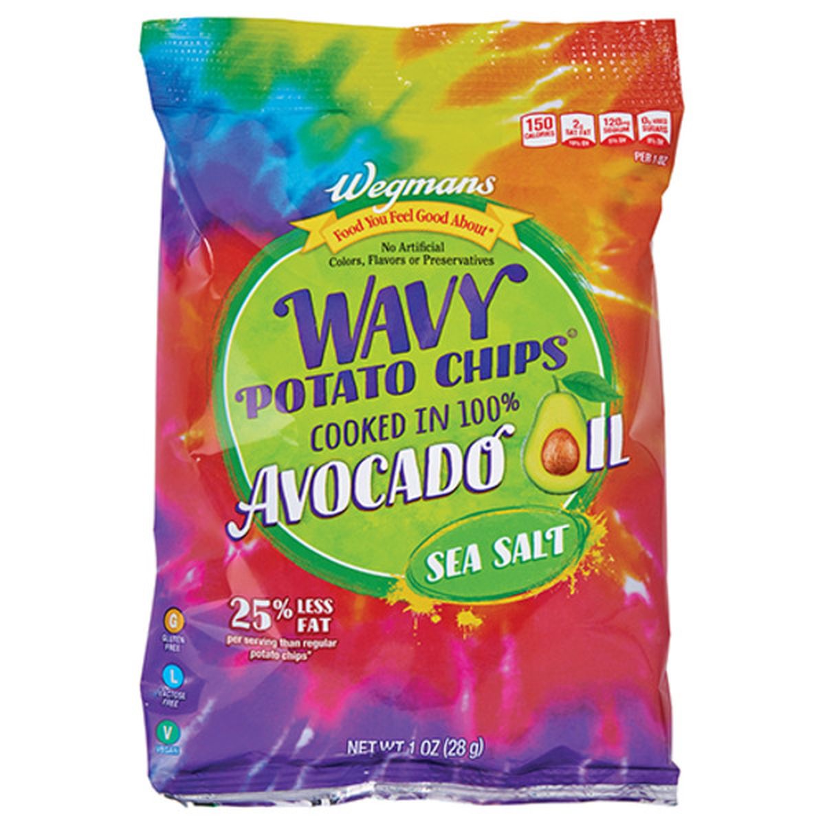 Calories in Wegmans Wavy Sea Salt Potato Chips Cooked in 100% Avocado Oil