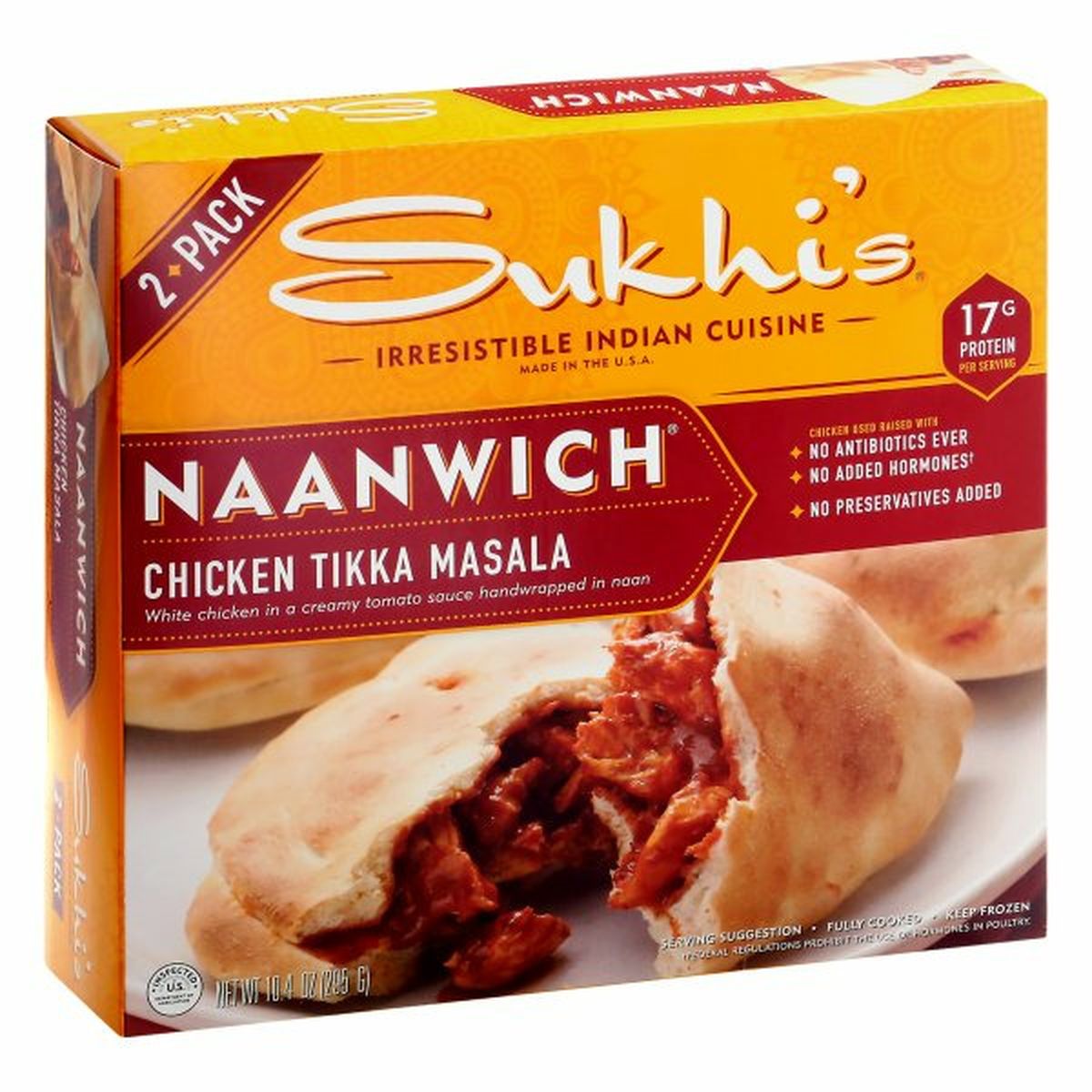 Calories in Sukhi's Naanwich, Chicken Tikka Masala, 2 Pack