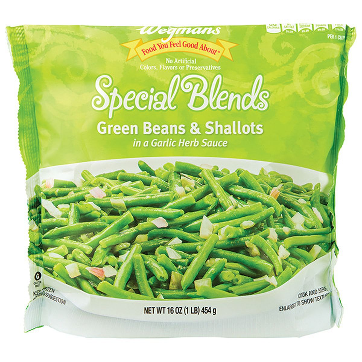 Calories in Wegmans Special Blends Green Beans & Shallots in a Garlic Herb Sauce