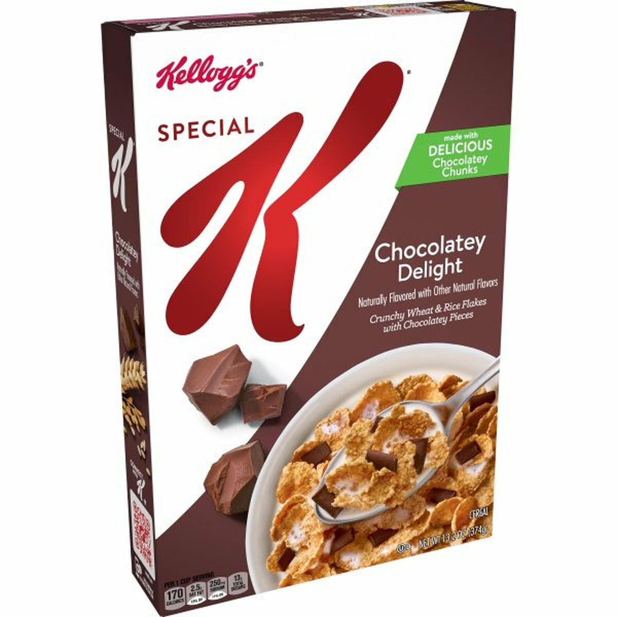 Calories in Kellogg's Special K Cereal Kellogg's Special K Breakfast Cereal, Chocolatey Delight, Good Source of Fiber, 13.2oz