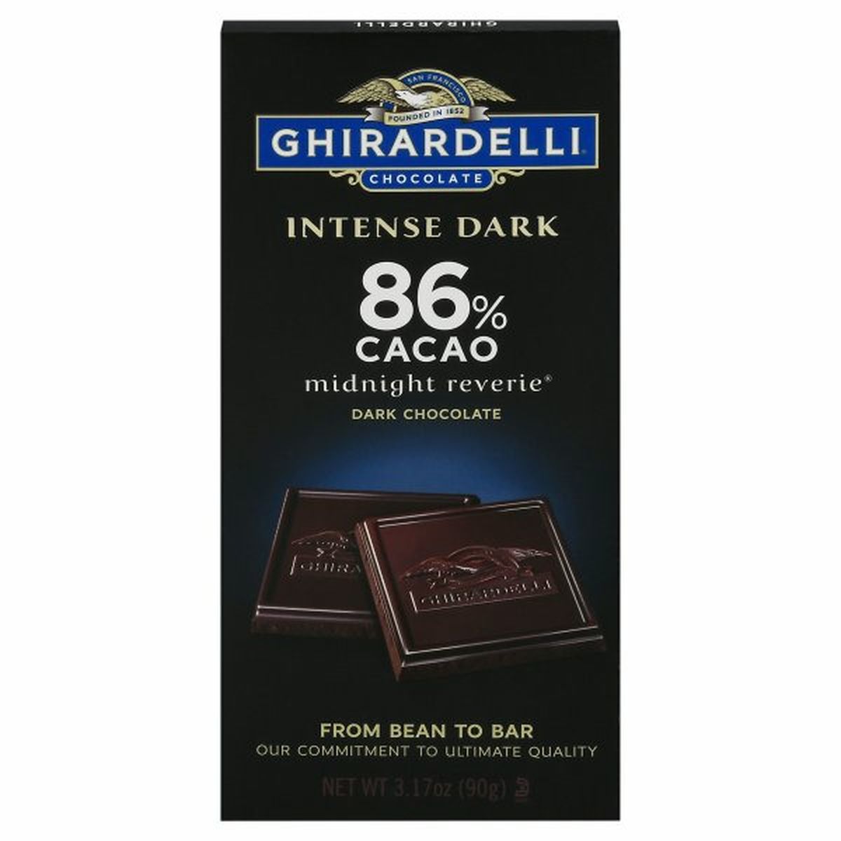Calories in Ghirardelli Intense Dark Dark Chocolate, Midnight Reverie, 86% Cacao