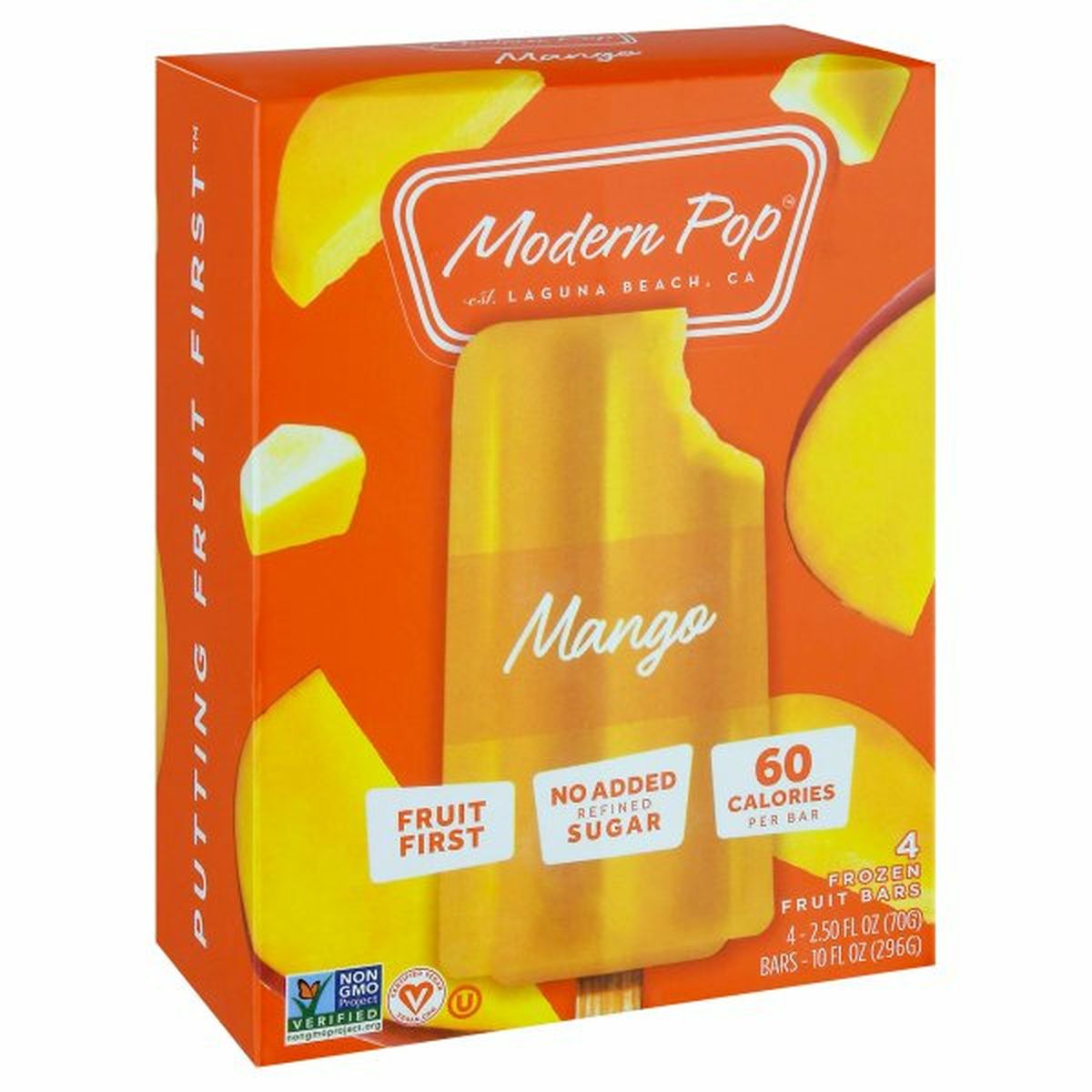 Calories in Modern Pop Frozen Fruit Bars, Mango