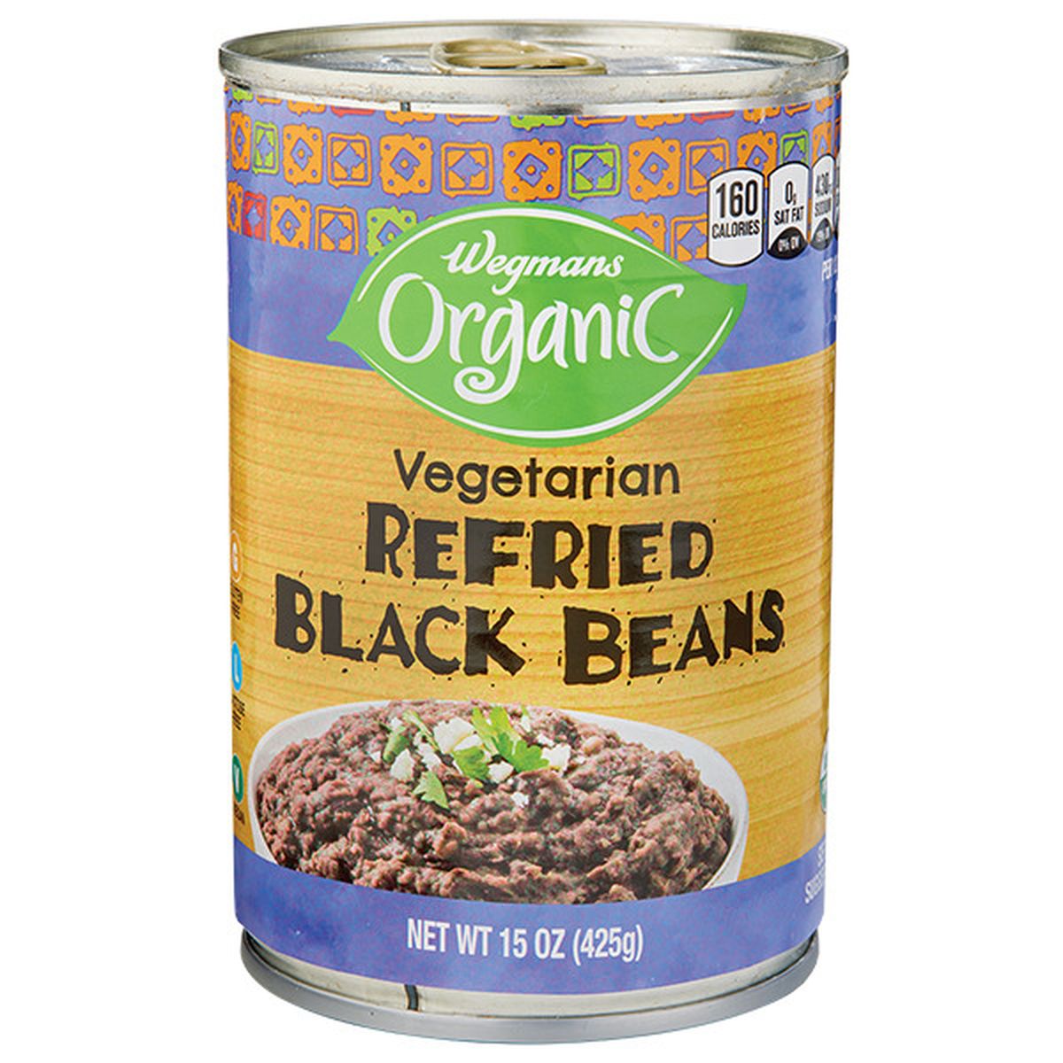 Calories in Wegmans Organic Vegetarian Refried Black Beans