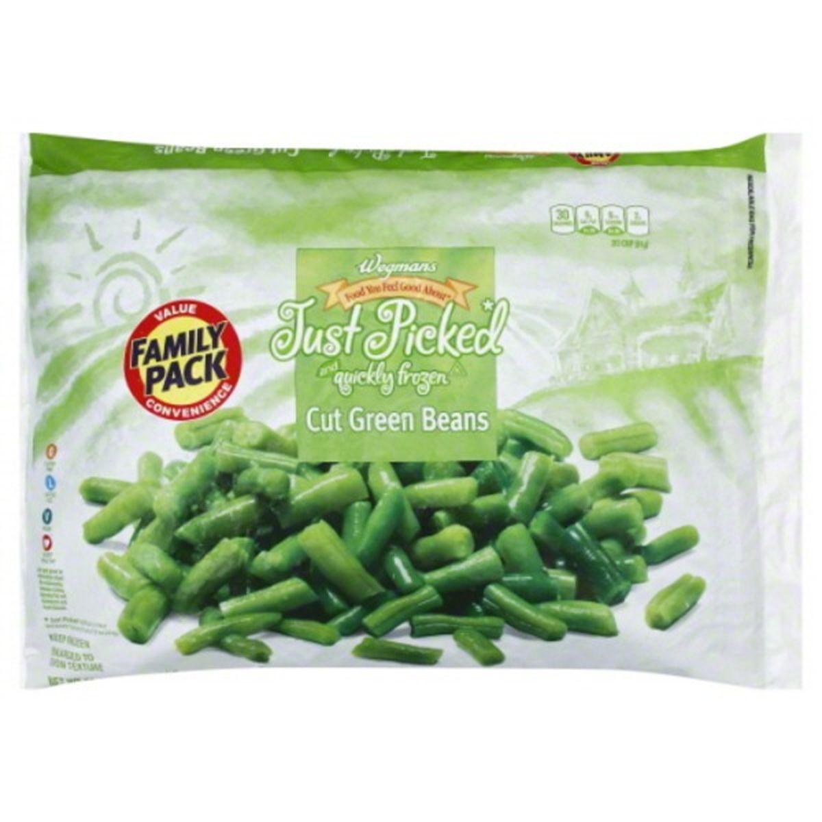 Calories in Wegmans Frozen Cut Green Beans, FAMILY PACK