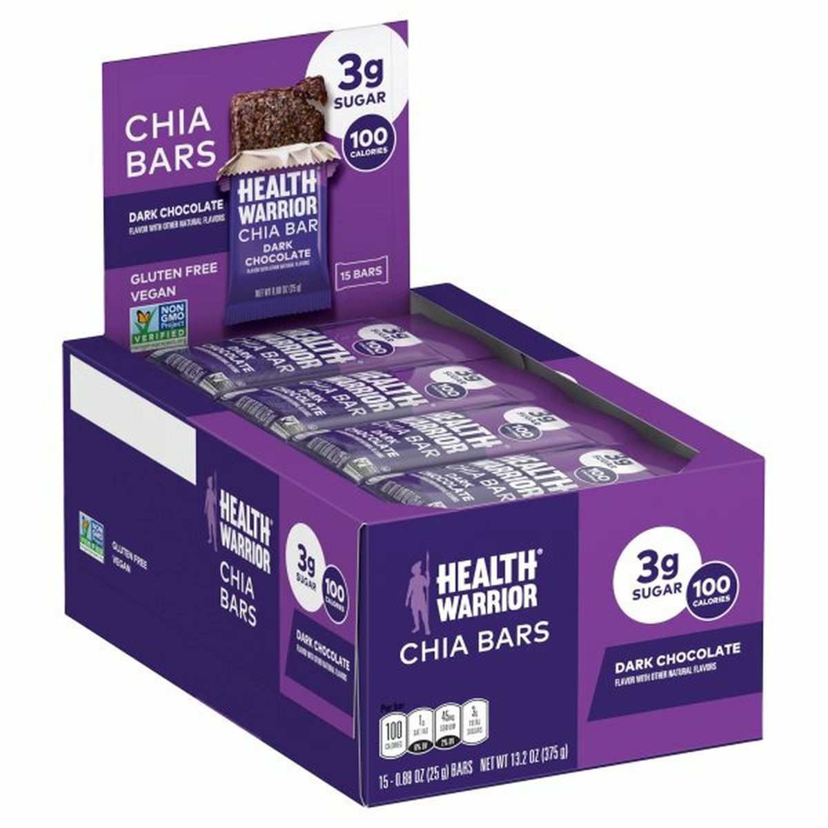 Calories in Health Warrior Chia Bar, Dark Chocolate