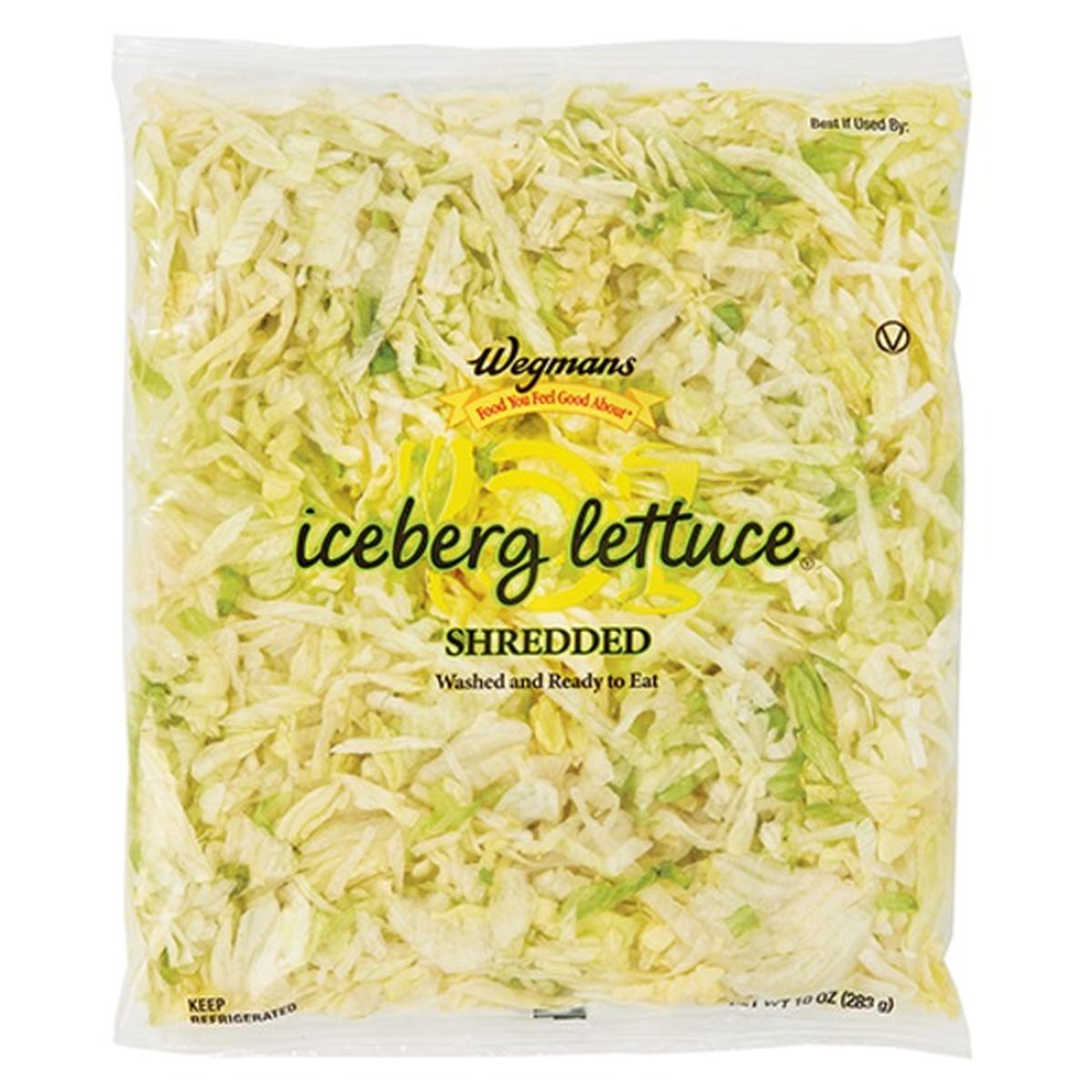 Calories in Wegmans Shredded Iceberg Lettuce