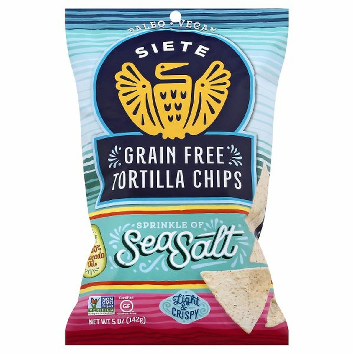 Calories in Siete Tortilla Chips, Grain Free, Sea Salt