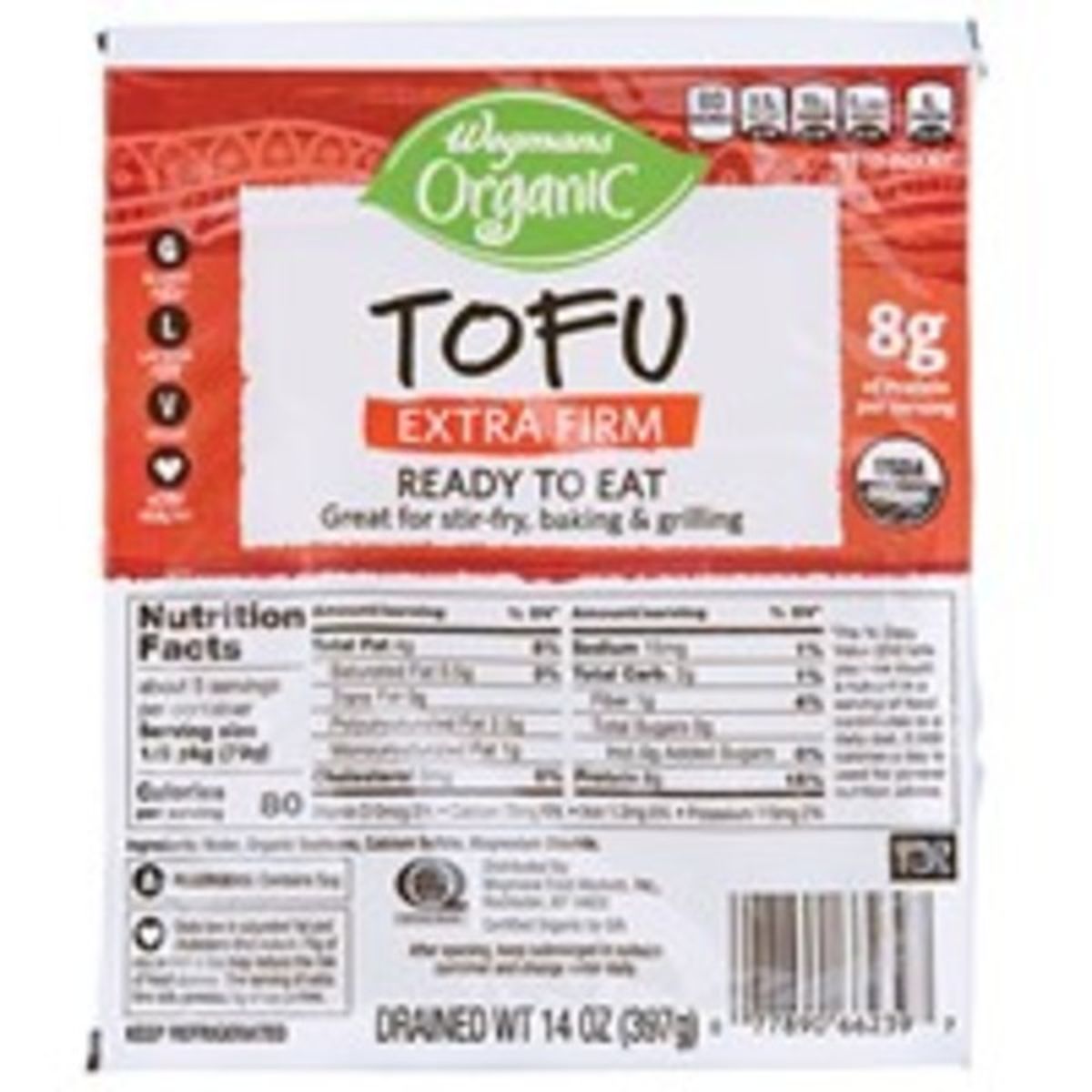 Calories in Wegmans Organic Extra Firm Tofu