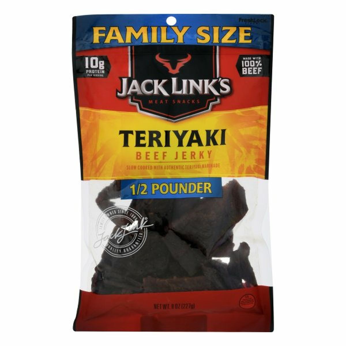 Calories in Jack Link's Beef Jerky, Teriyaki, Family Size