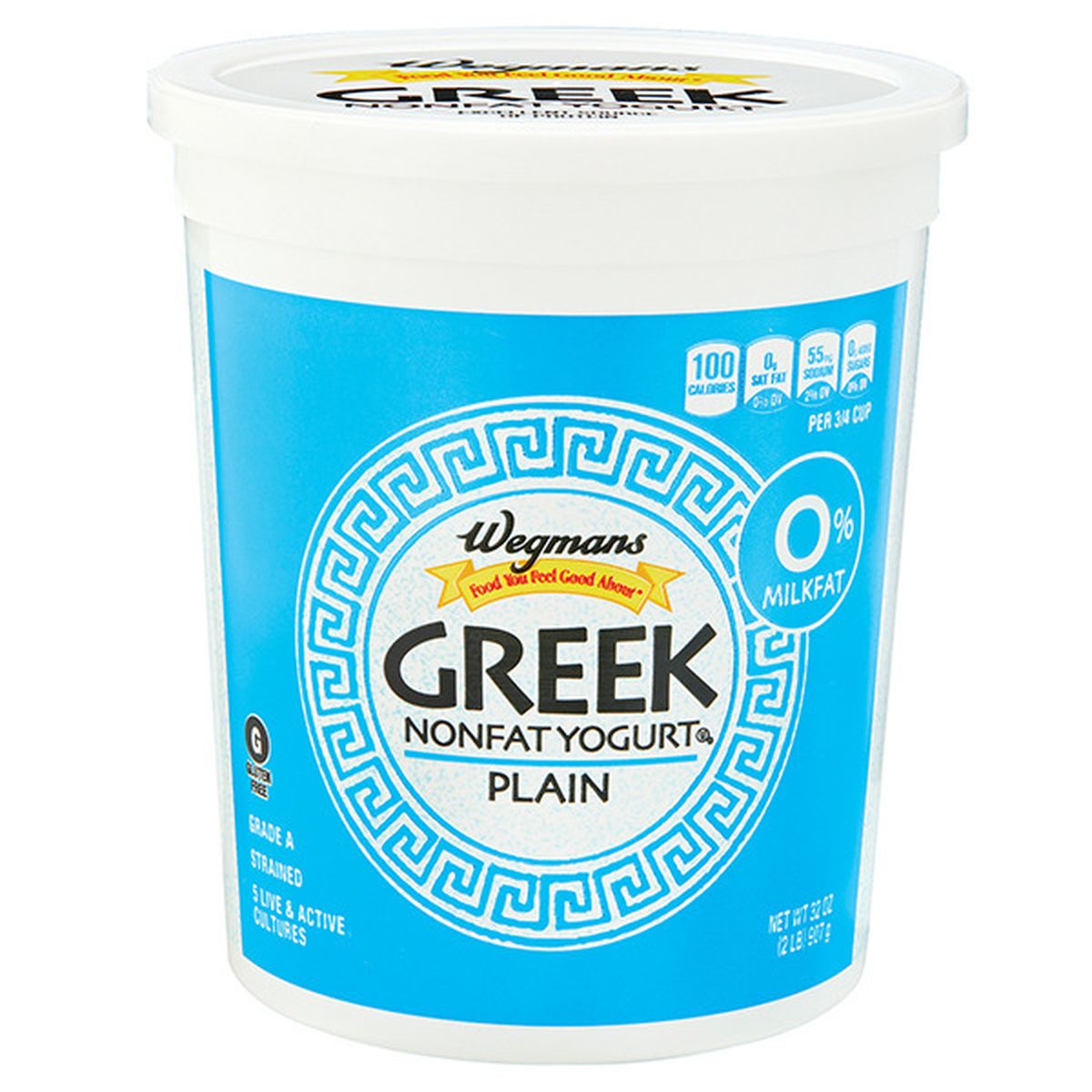 Calories in Wegmans Greek Plain Nonfat Yogurt