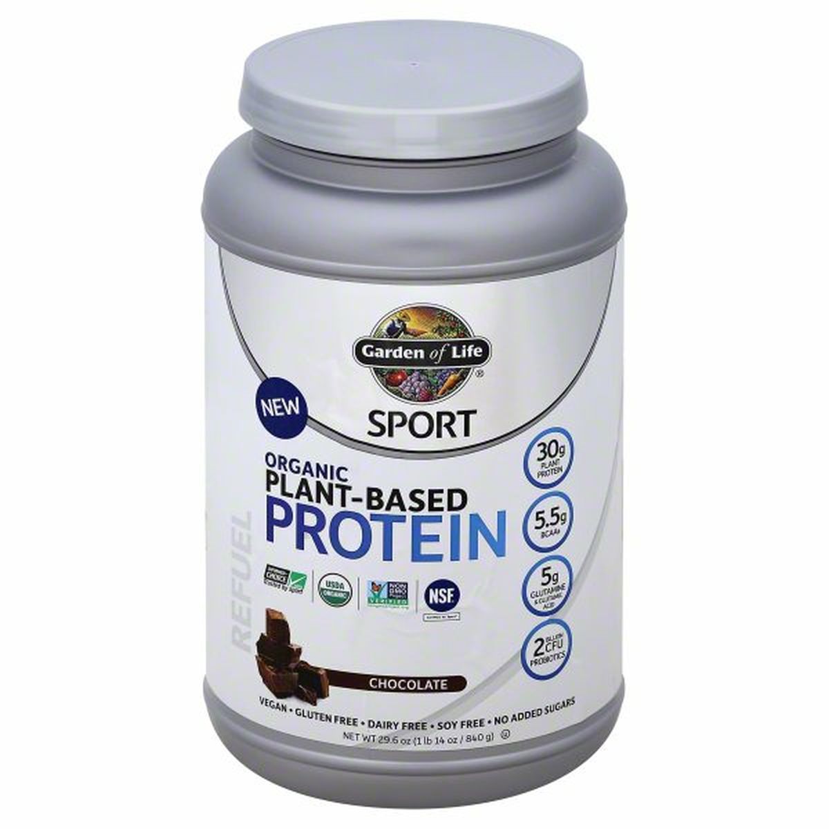 Calories in Garden of Life Sport Protein, Plant-Based, Organic, Chocolate