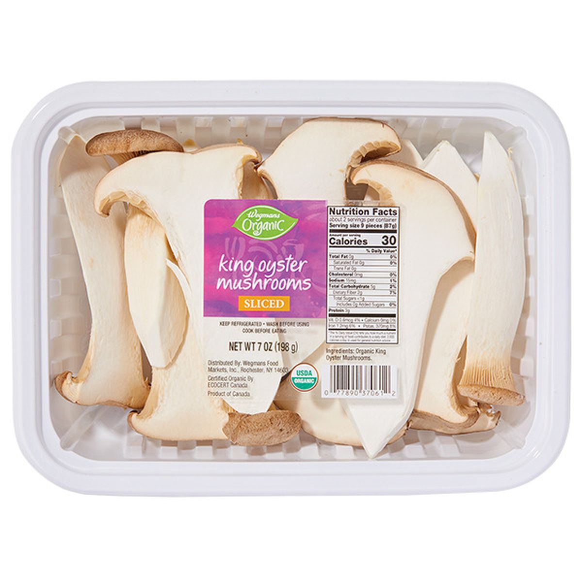 Calories in Wegmans Organic Sliced King Oyster Mushrooms