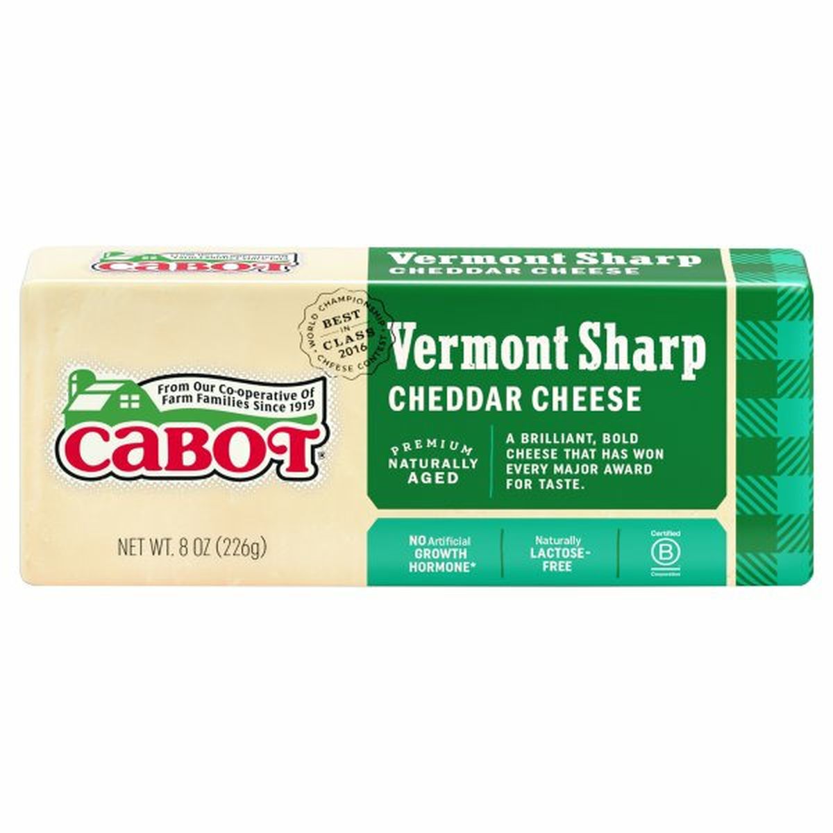 Calories in Cabot Cheese, Cheddar, Vermont Sharp
