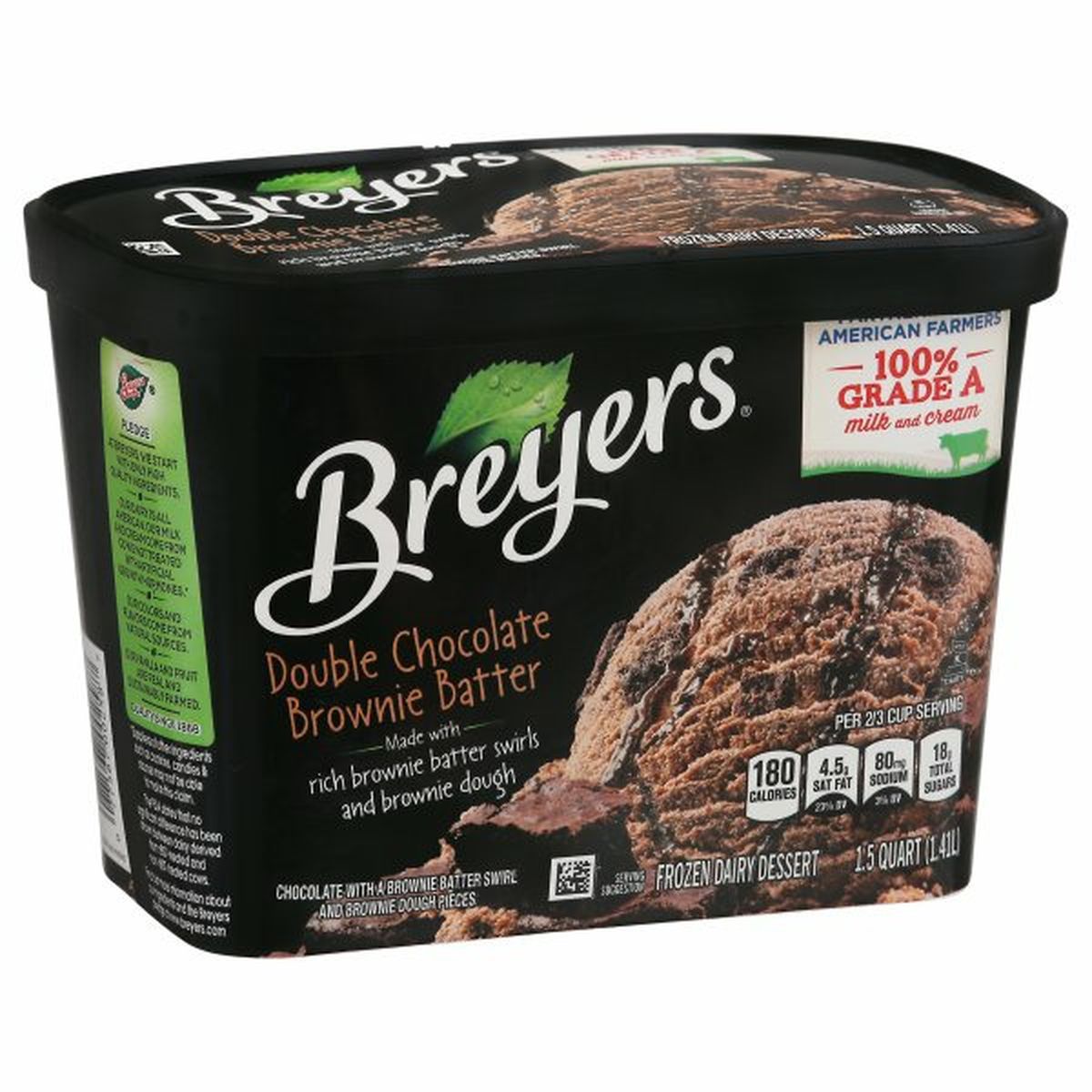 Calories in Breyers Frozen Dairy Dessert, Double Chocolate Brownie Batter