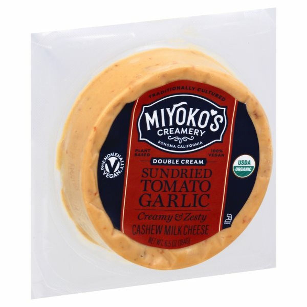 Calories in Miyoko's Creamery Cashew Milk Cheese, Sundried Tomato Garlic, Double Cream