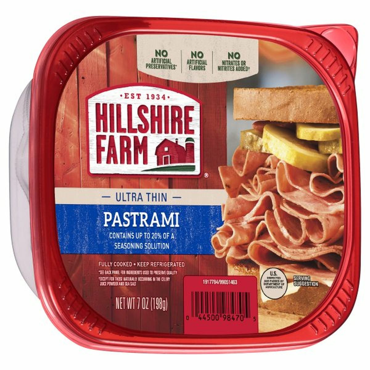 Calories in Hillshire Farm Ultra Thin Sliced Pastrami Deli Meat