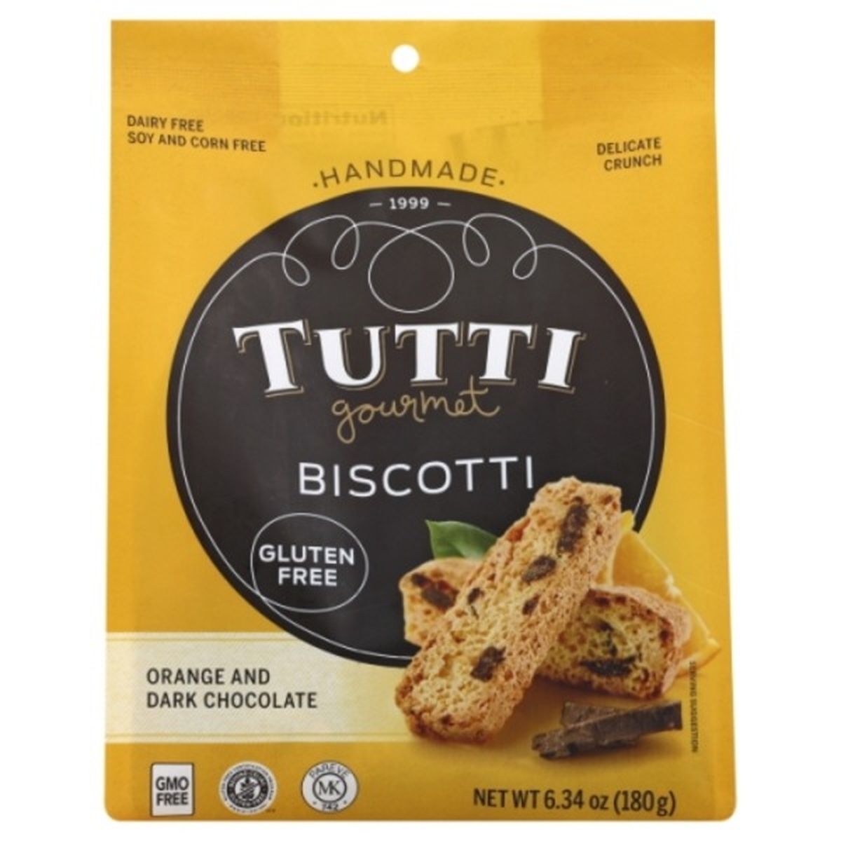 Calories in Tutti Gourmet Biscotti, Orange and Dark Chocolate