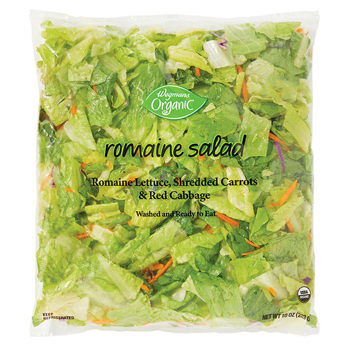 Calories in Wegmans Organic Salad, Romaine Mix