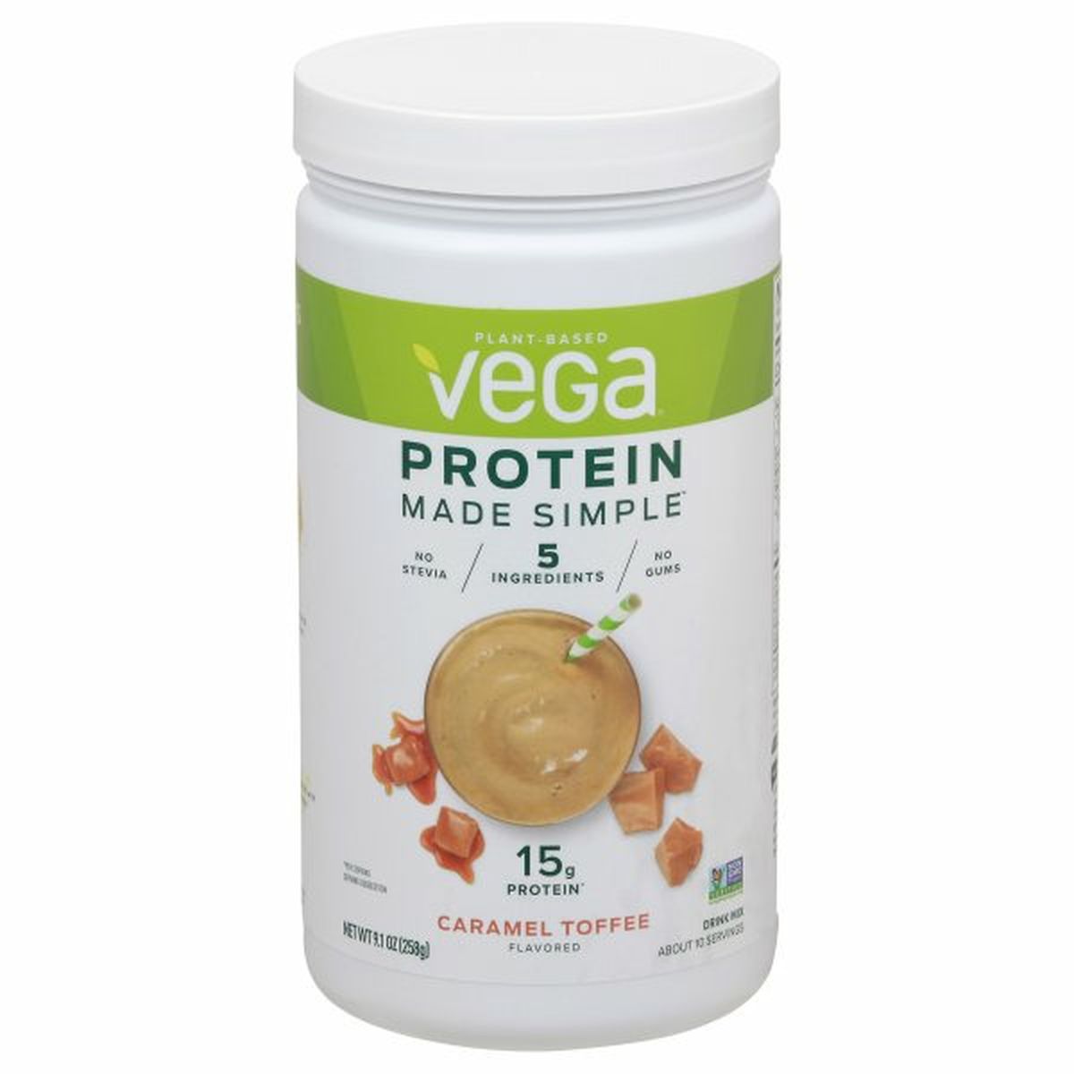 Calories in Vega Made Simple Protein Drink Mix, Caramel Toffee Flavored