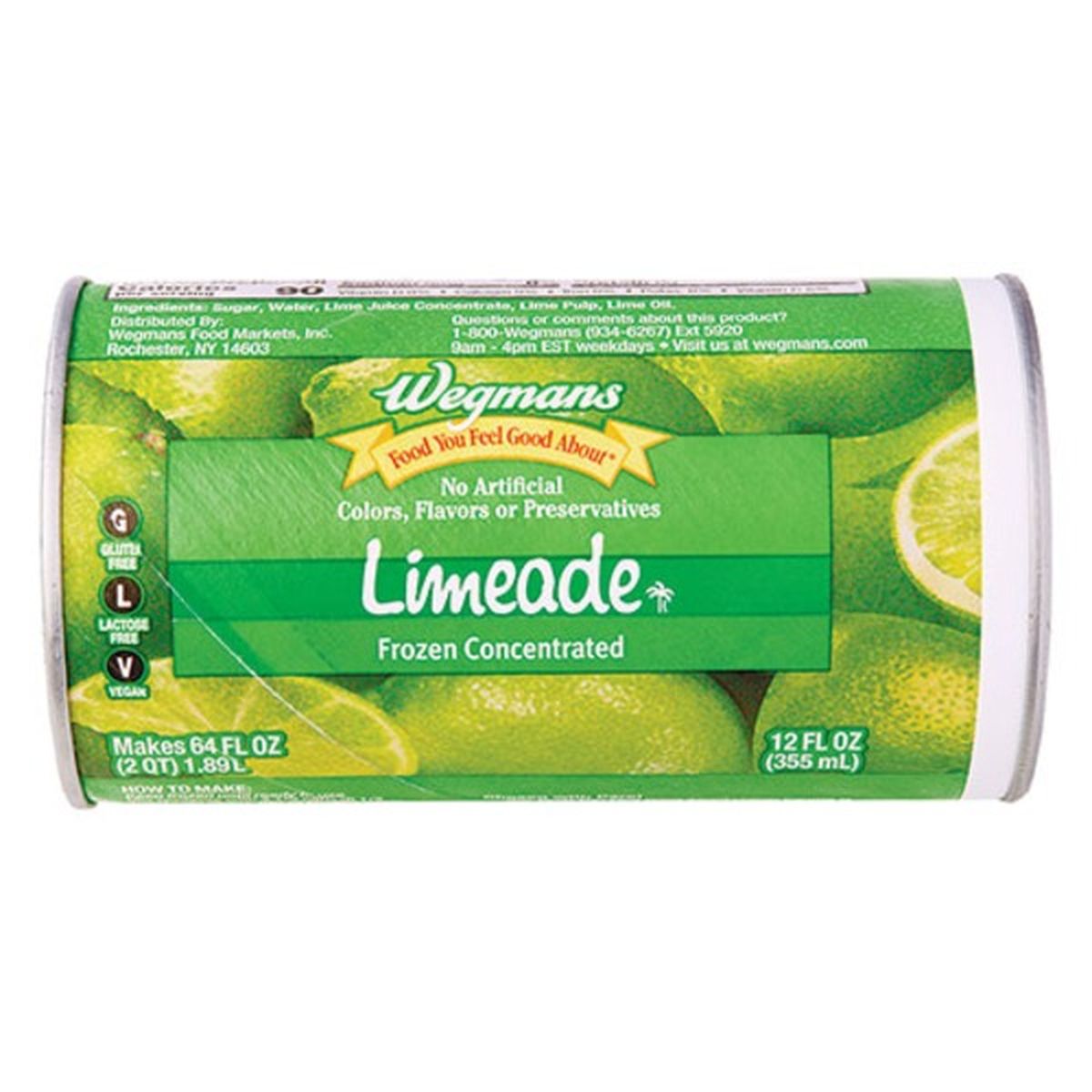 Calories in Wegmans Limeade, Frozen Concentrated