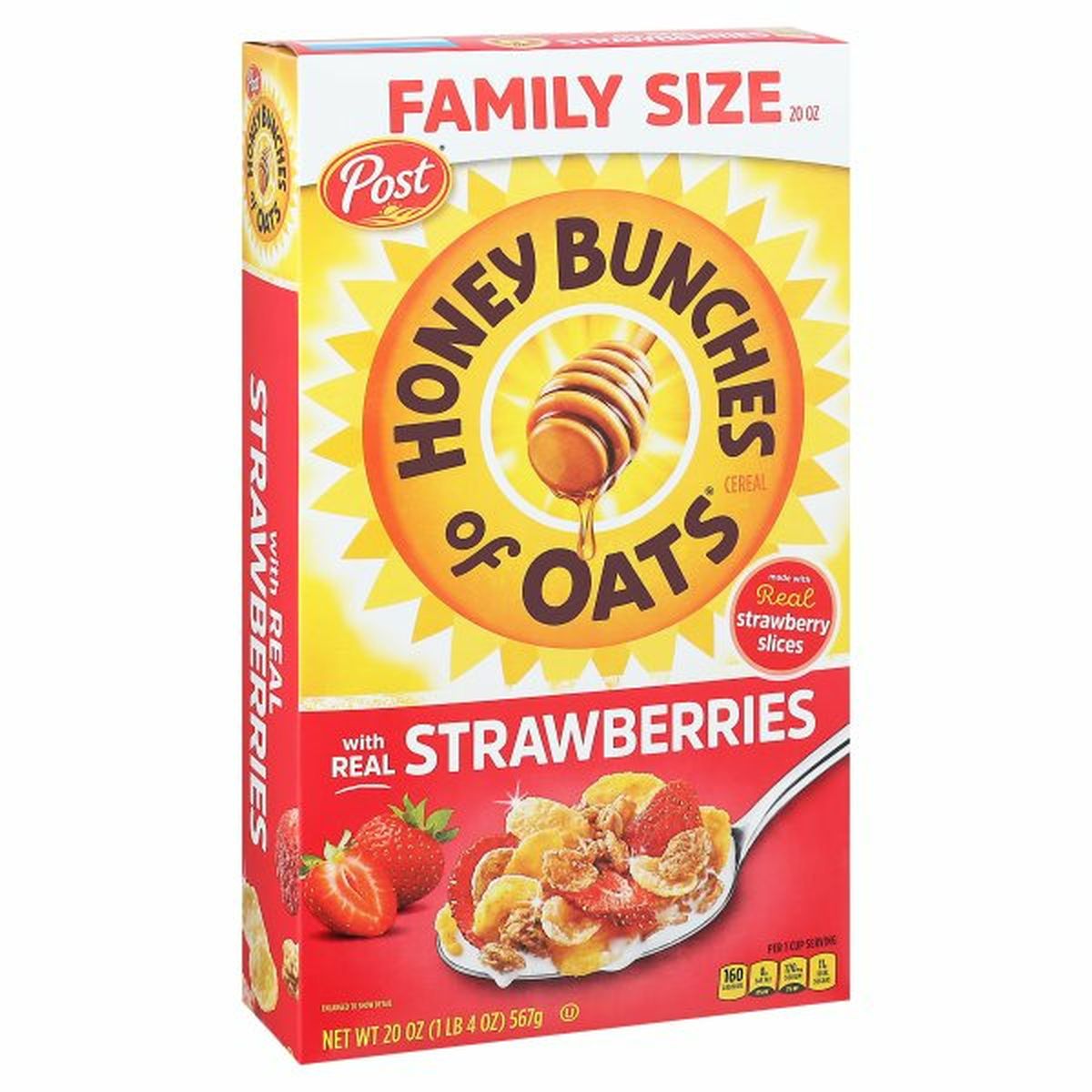 Calories in Post Cereal, Strawberries, Family Size