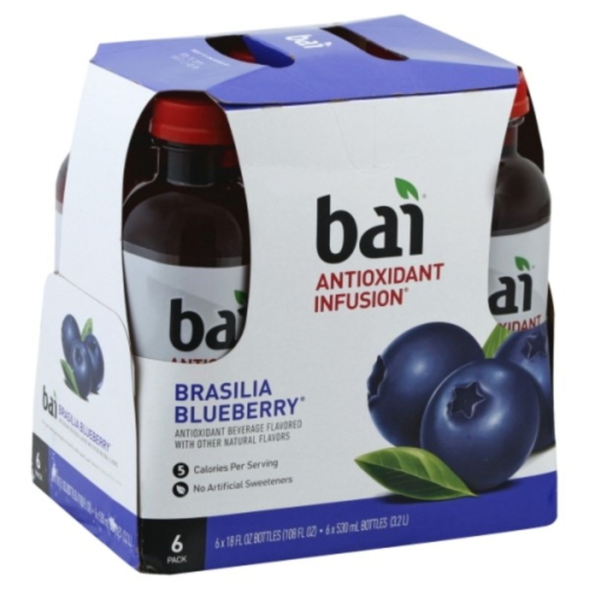 Calories in Bai Antioxidant Beverage, Brasilia Blueberry