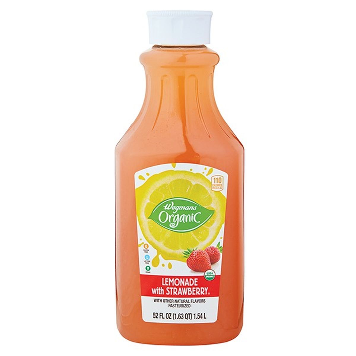 Calories in Wegmans Organic Lemonade with Strawberry