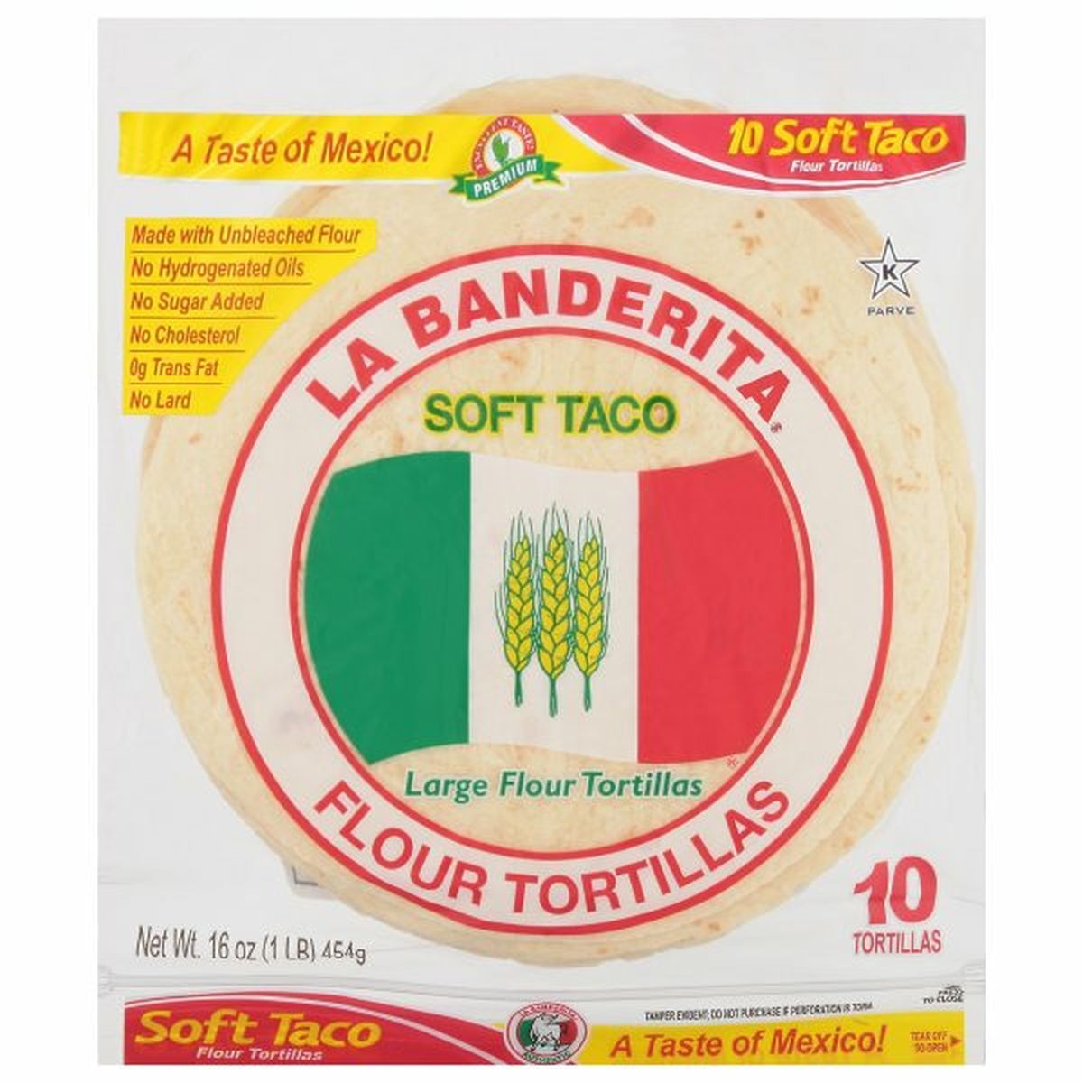 Calories in La Banderita Flour Tortillas, Soft Taco, Large