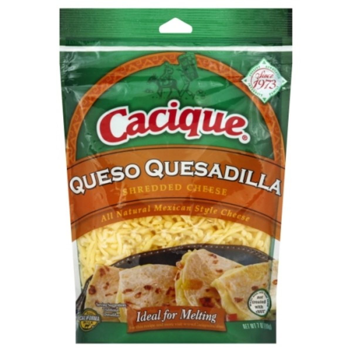 Calories in Cacique Cheese, Queso Quesadilla, Shredded