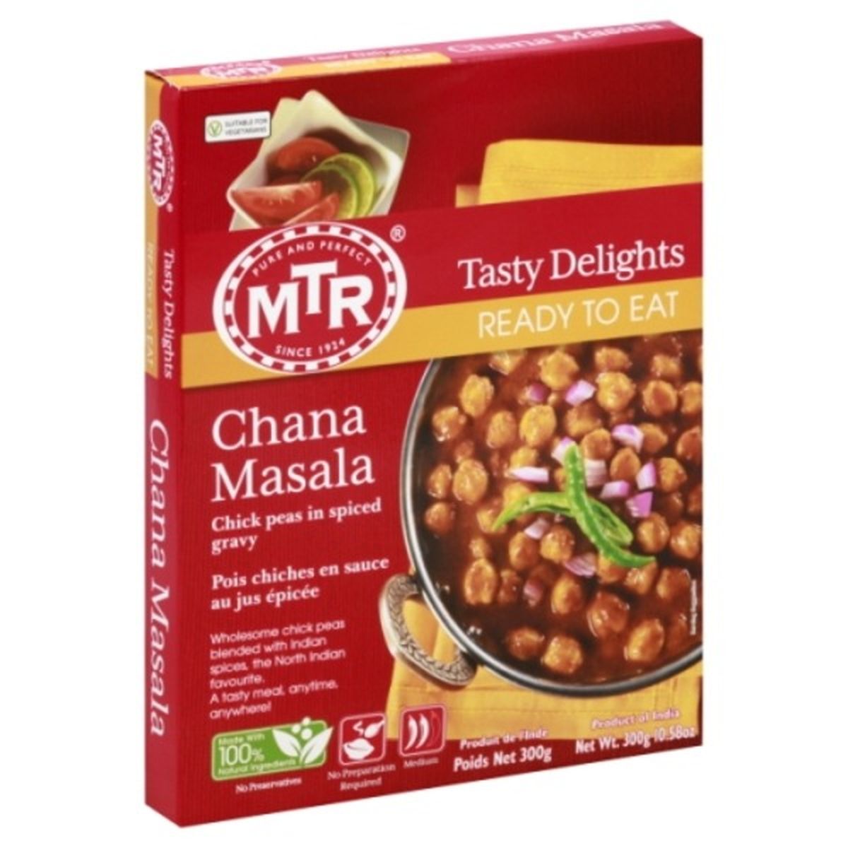Calories in MTR Tasty Delights Chana Masala, Ready to Eat