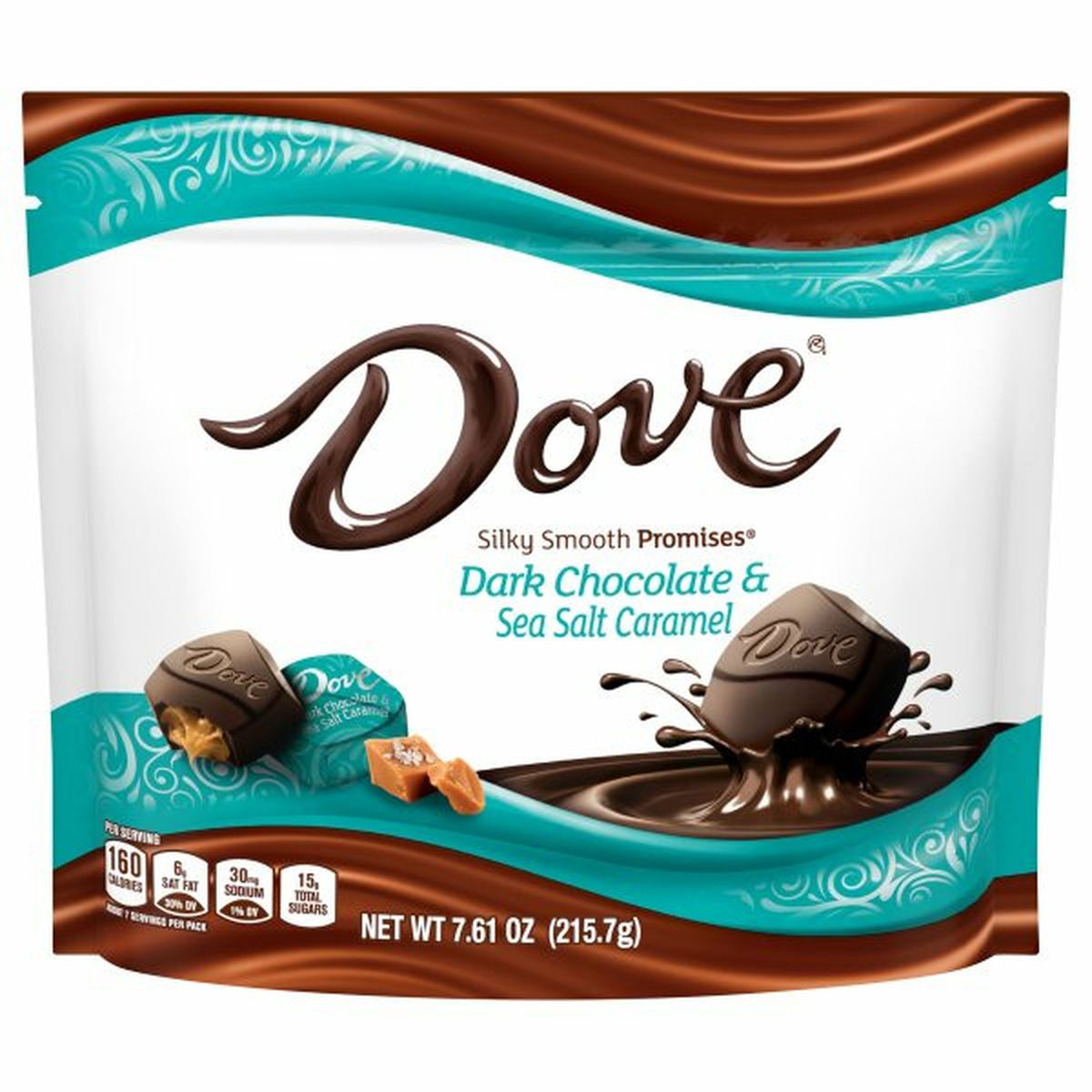 Calories in Dove Dark Chocolate, Sea Salt Caramel