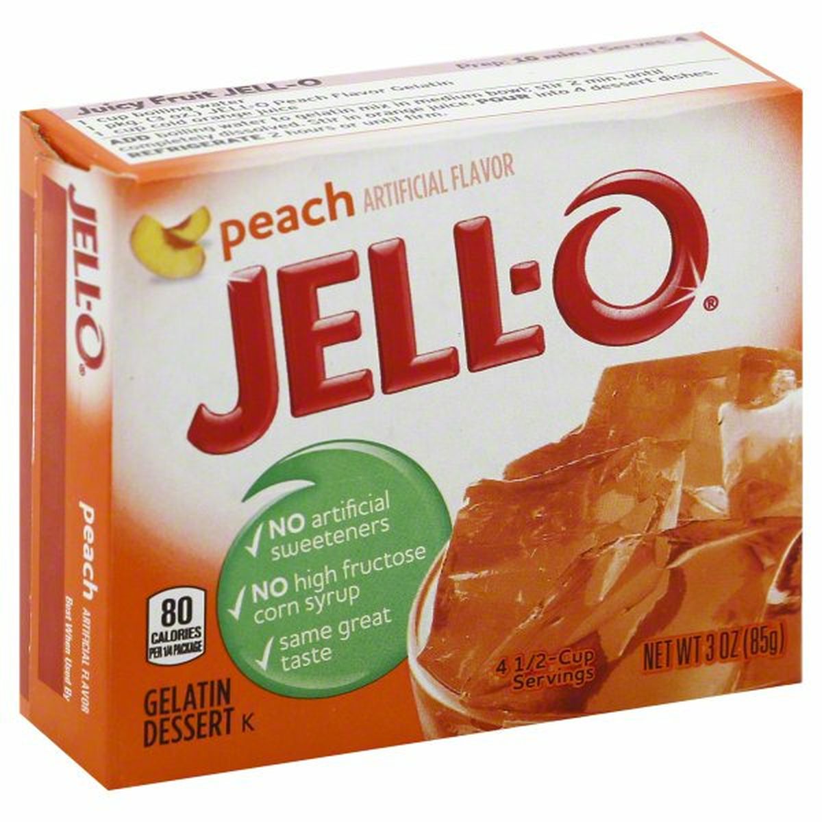 Calories in Jell-O Gelatin Dessert, Peach