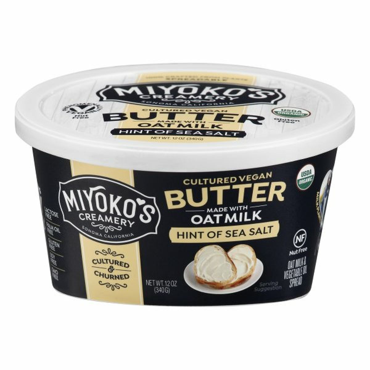 Calories in Miyokos Creamery Vegan Butter, Hint of Salt, Cultured