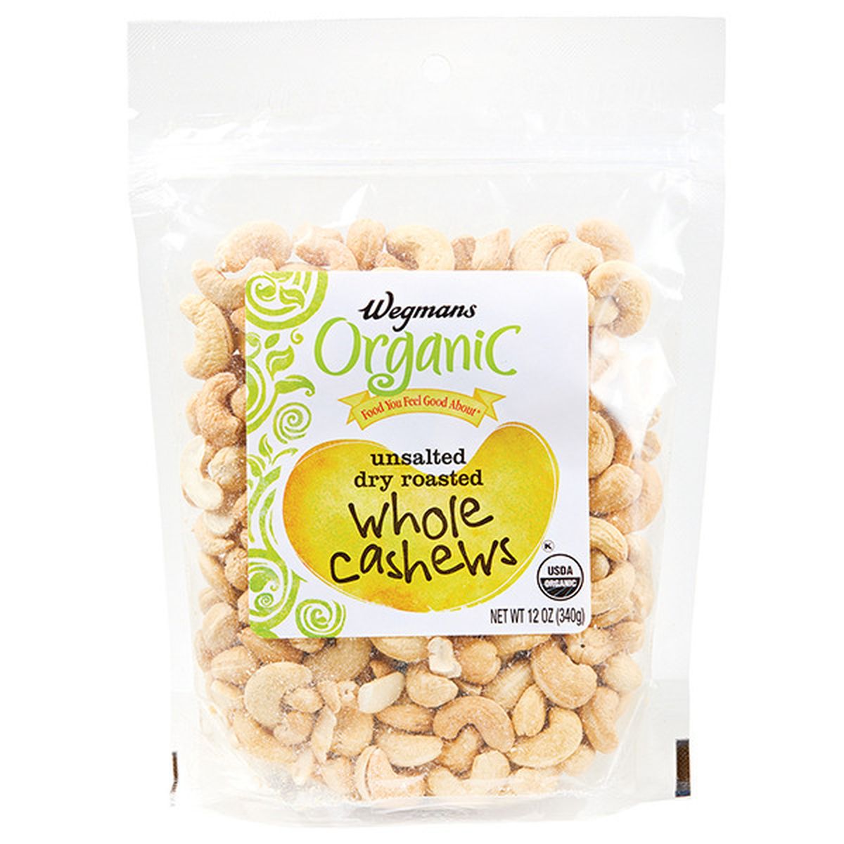 Calories in Wegmans Organic Unsalted Dry Roasted Whole Cashews