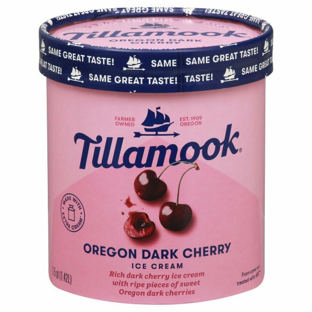 Calories in Tillamook Ice Cream, Oregon Dark Cherry