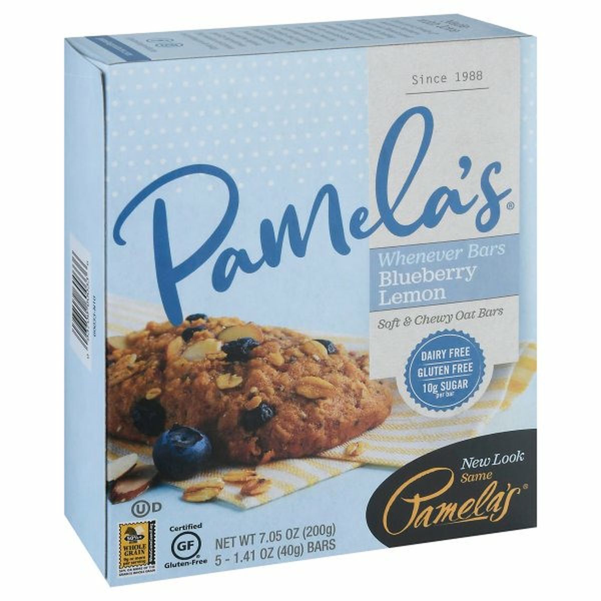 Calories in Pamela's Whenever Bars Oat Bars, Soft & Chewy, Blueberry Lemon