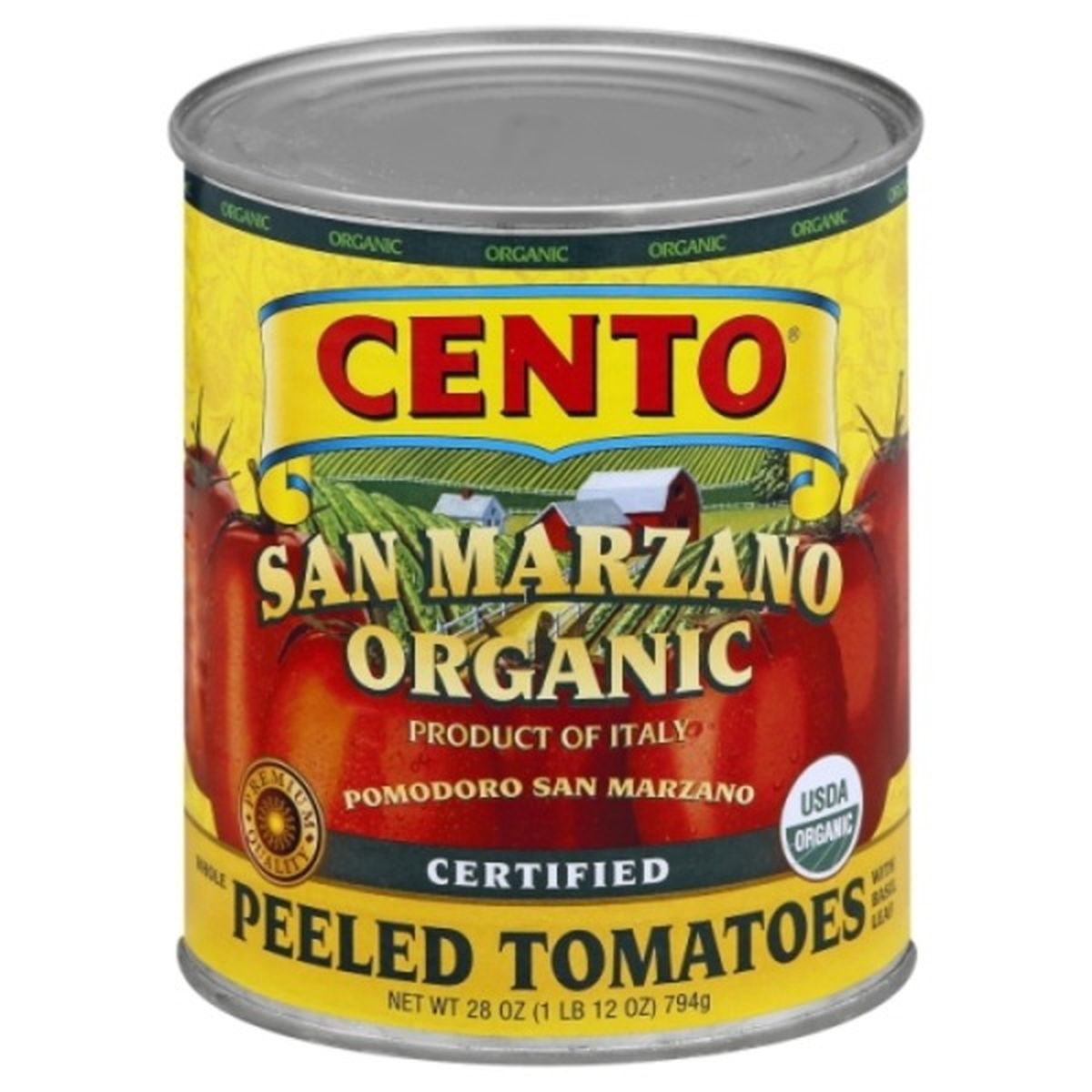 Calories in Cento Tomatoes, Organic, San Marzano, Whole Peeled