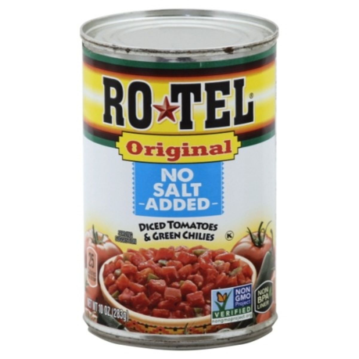 Calories in Ro-Tel Diced Tomatoes & Green Chilies, No Salt Added, Original