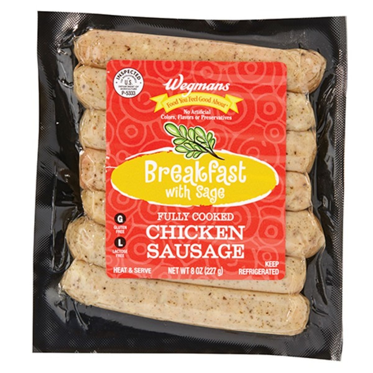 Calories in Wegmans Fully Cooked Breakfast with Sage Chicken Sausage