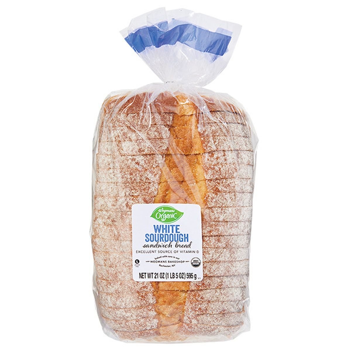 Calories in Wegmans Organic White Sourdough Sandwich Bread