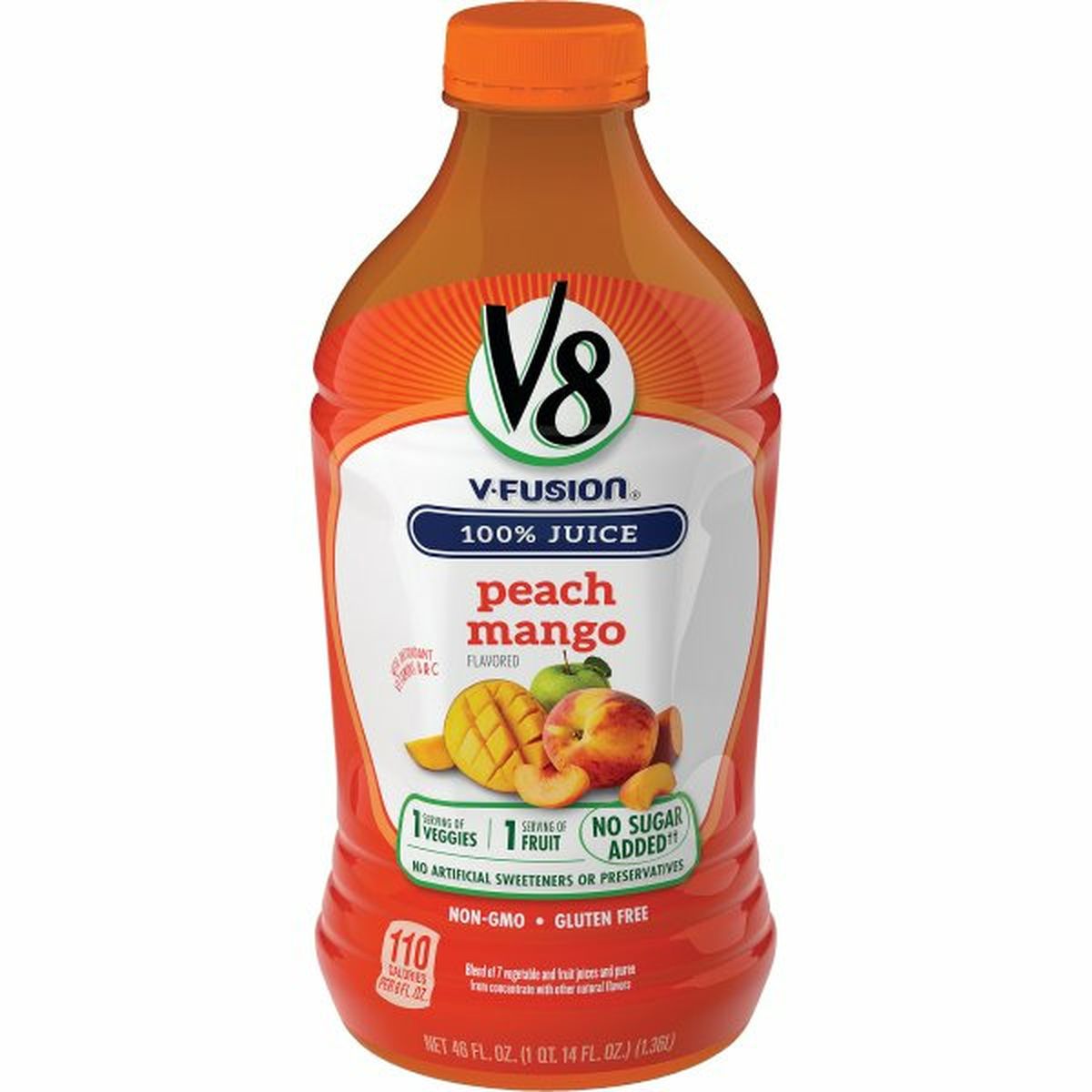 Calories in V8s Fruit & Vegetable Blends Fruit & Vegetable Blends Juice Blend, Peach Mango