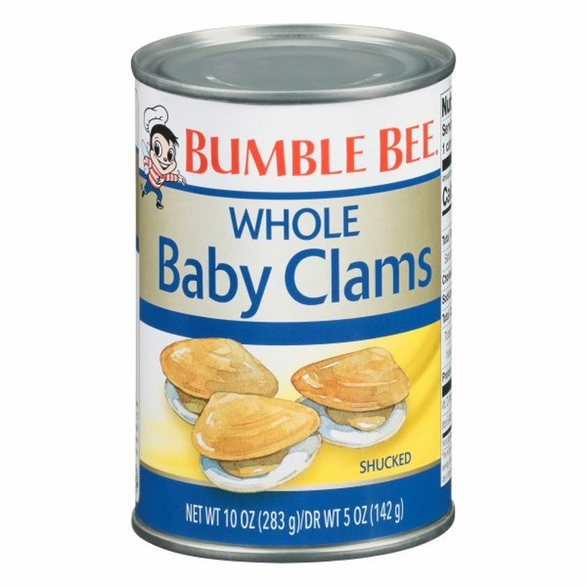 Calories in Bumble Bee Baby Clams, Whole, Shucked
